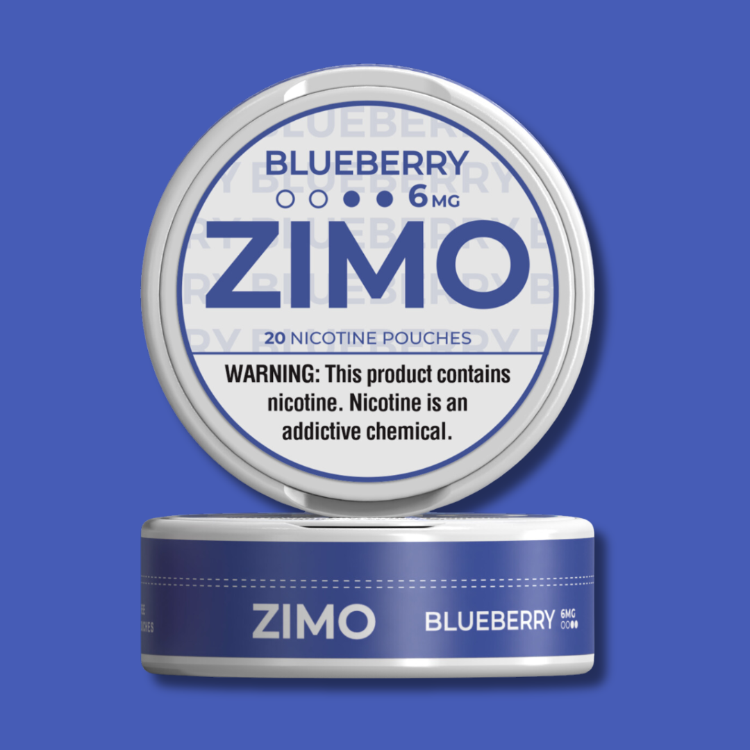 6mg Blueberry Zimo Nicotine Pouches 5 Cans, 20 pouches per can