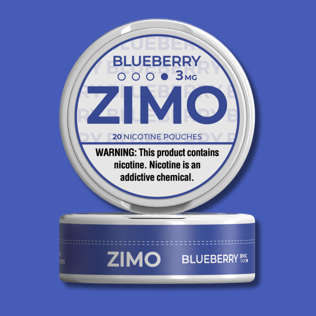 3mg Blueberry Zimo Nicotine Pouches 5 Cans, 20 pouches per can