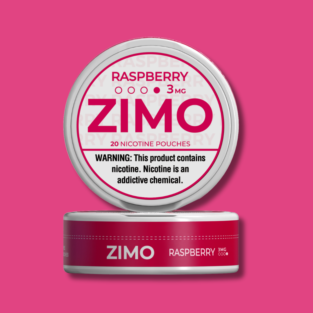 3mg Raspberry Zimo Nicotine Pouches 5 Cans, 20 pouches per can