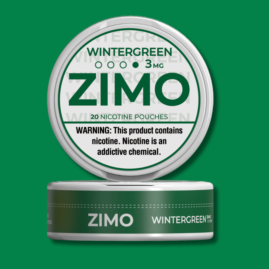 3mg Wintergreen Zimo Nicotine Pouches 5 Cans, 20 pouches per can