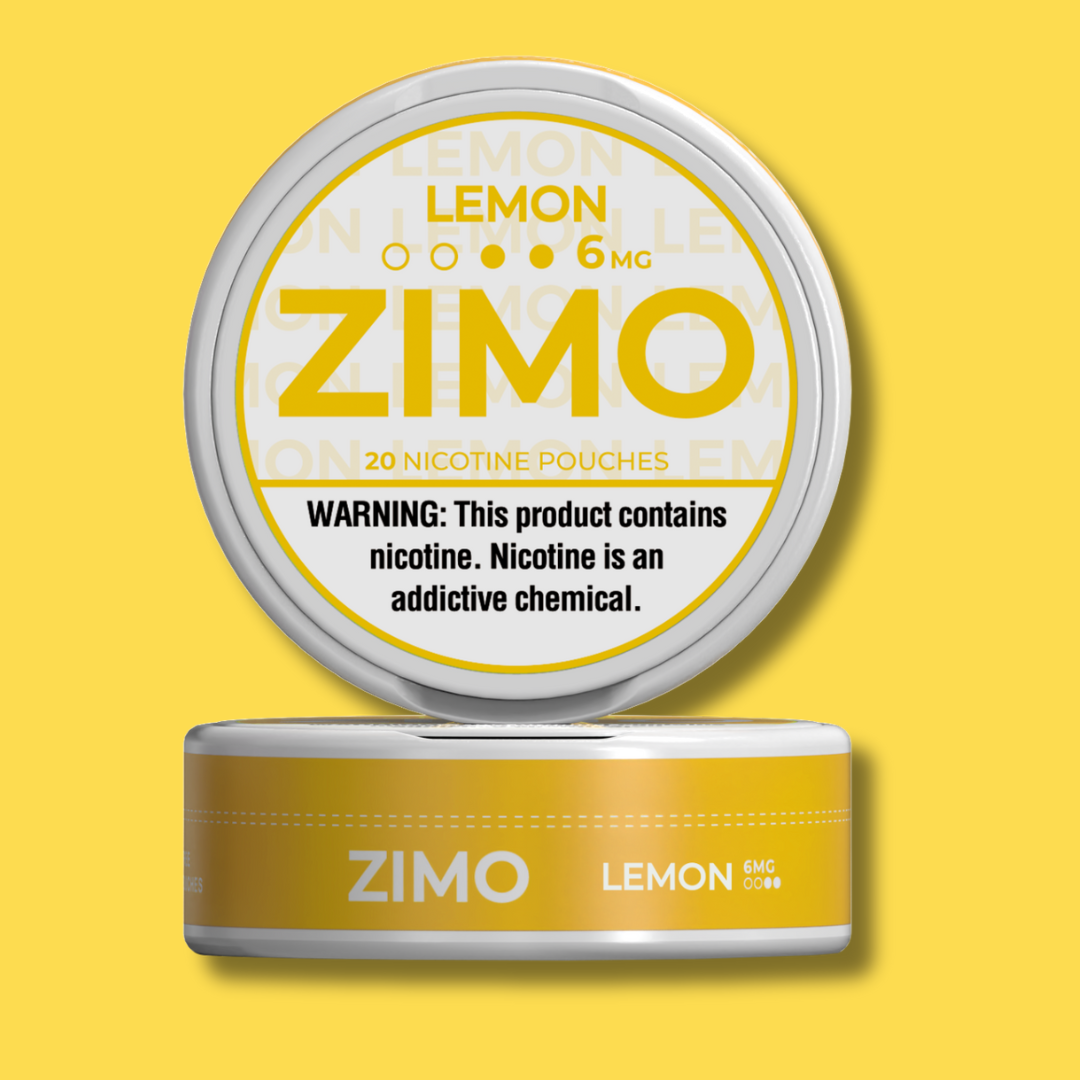 6mg Lemon Zimo Nicotine Pouches 5 Cans, 20 pouches per can