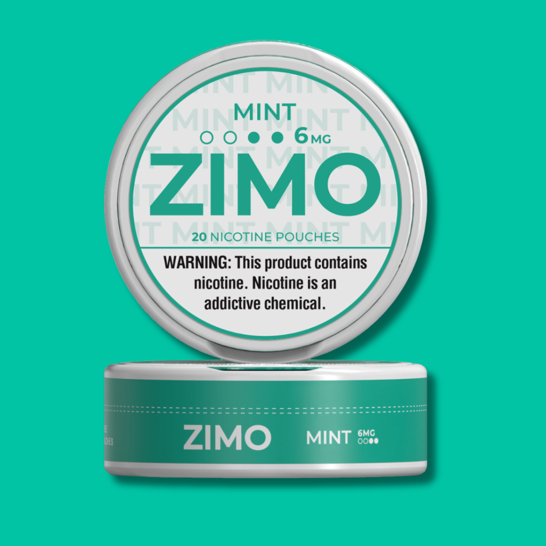 6mg Mint Zimo Nicotine Pouches 5 Cans, 20 pouches per can