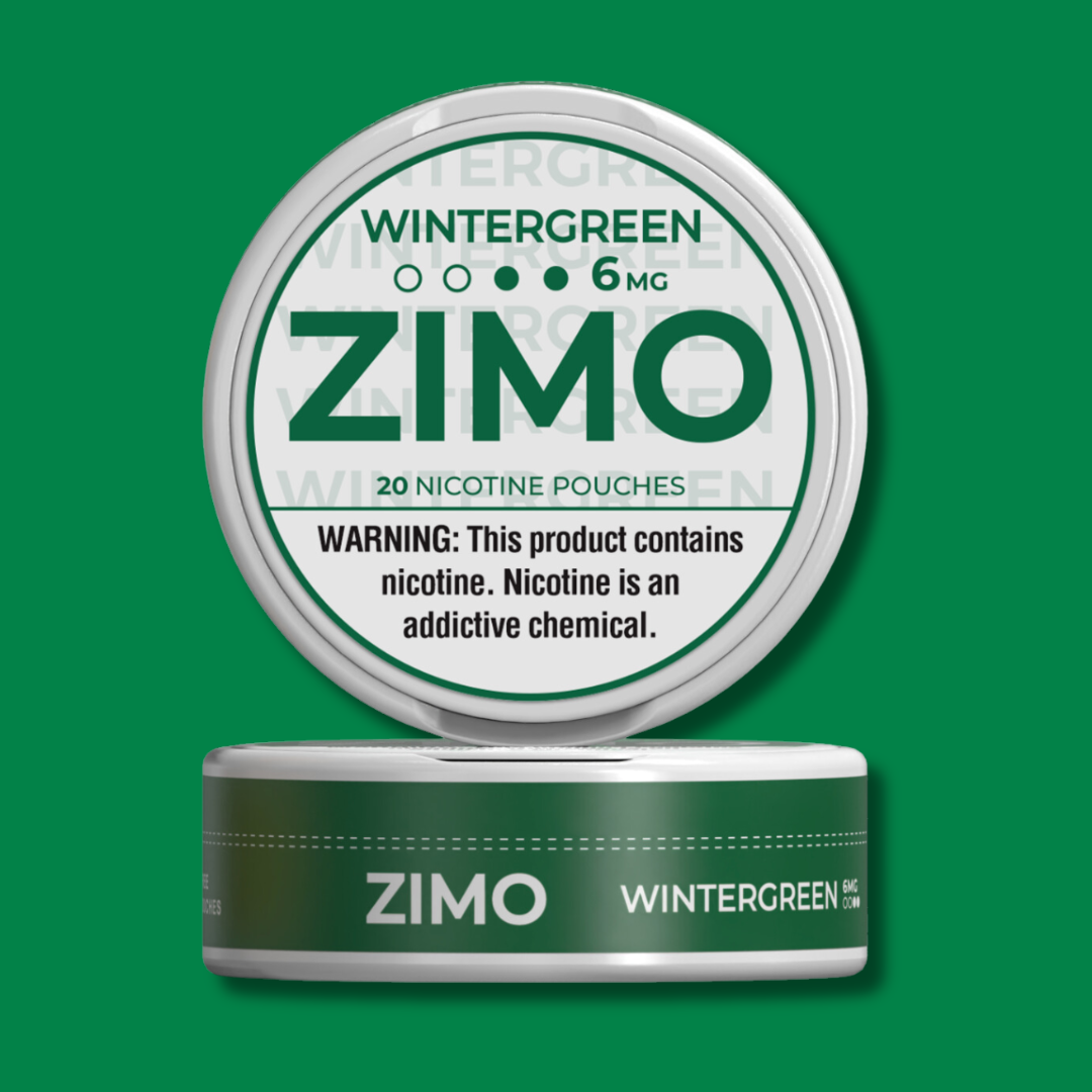 6mg Wintergreen Zimo Nicotine Pouches 5 Cans, 20 pouches per can