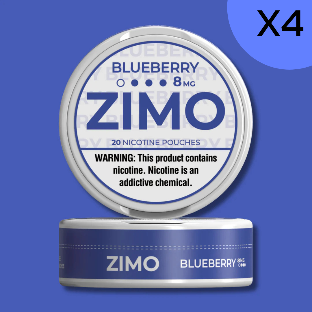 8mg Blueberry Zimo Nicotine Pouches 4 Rolls