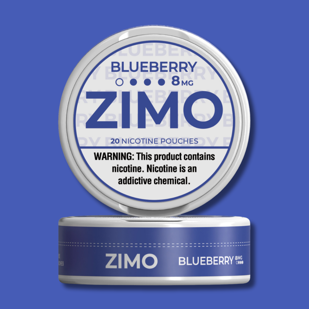8mg Blueberry Zimo Nicotine Pouches 5 Cans, 20 pouches per can