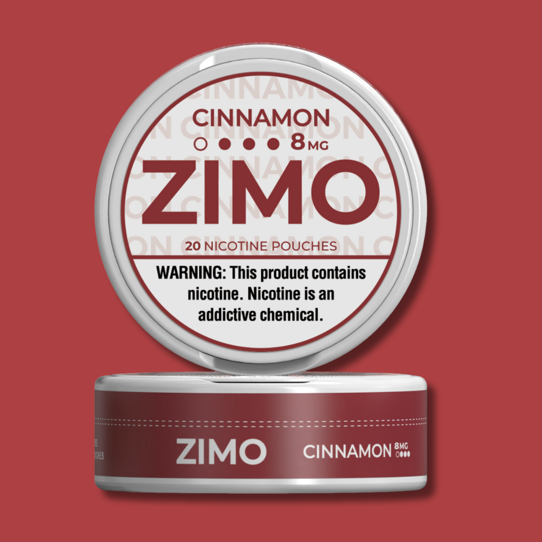 8mg Cinnamon Zimo Nicotine Pouches 5 Cans, 20 pouches per can