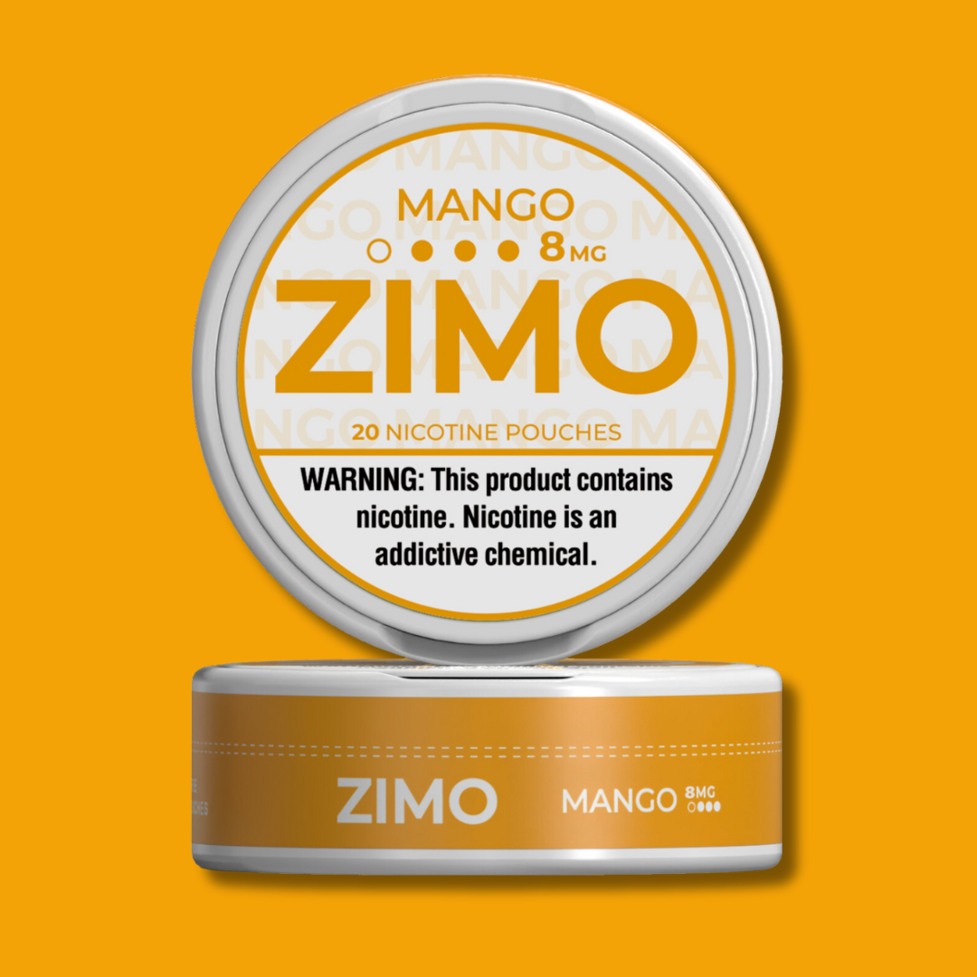 8mg Mango Zimo Nicotine Pouches 5 Cans, 20 pouches per can