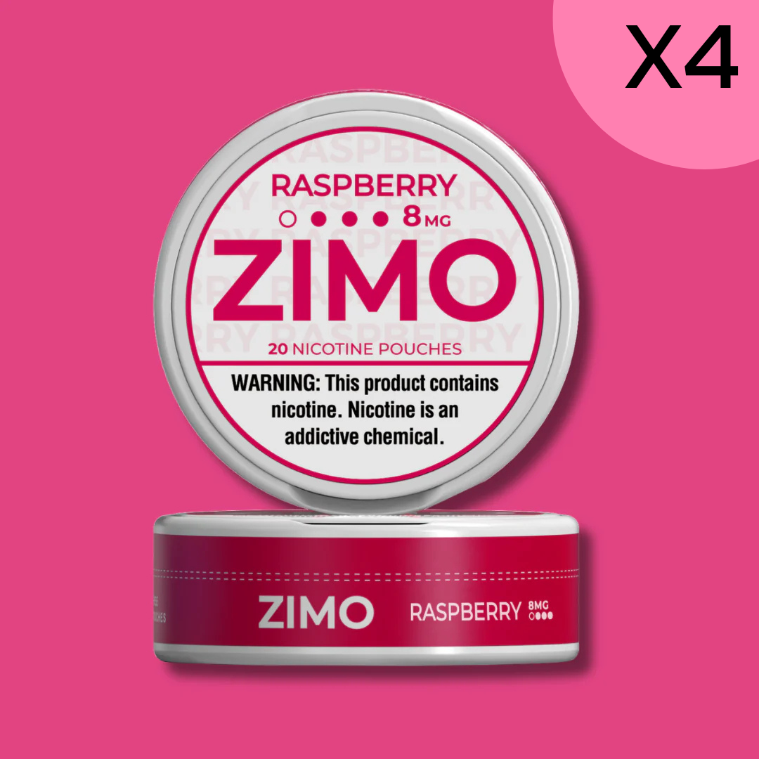 8mg Raspberry Zimo Nicotine Pouches 4 Rolls