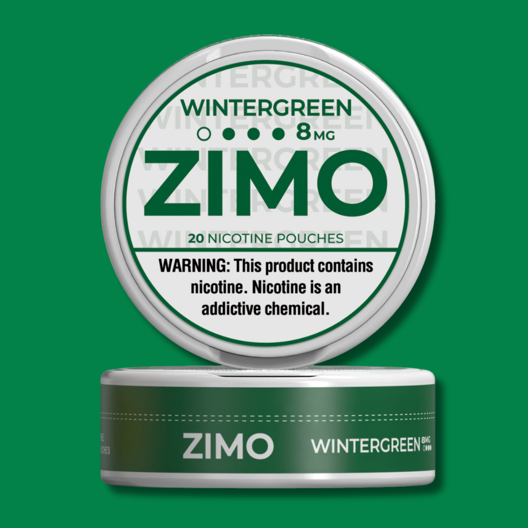 8mg Wintergreen Zimo Nicotine Pouches 5 Cans, 20 pouches per can
